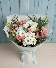 Букет цветов из:  Розы, Лизиантусы и Хризантемы в Ваче
