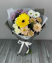Букет цветов из:  Розы, Герберы и Хризантемы в Ваче