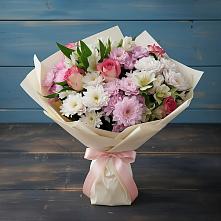 Букет цветов из:  Хризантемы, Альстромерии и Розы в Ваче