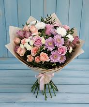 Букет цветов из:  Хризантемы, Розы и Альстромерии в Ваче