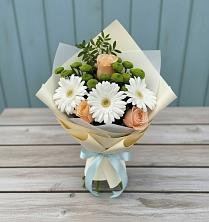 Букет цветов из:  Герберы, Розы и Хризантемы в Ваче