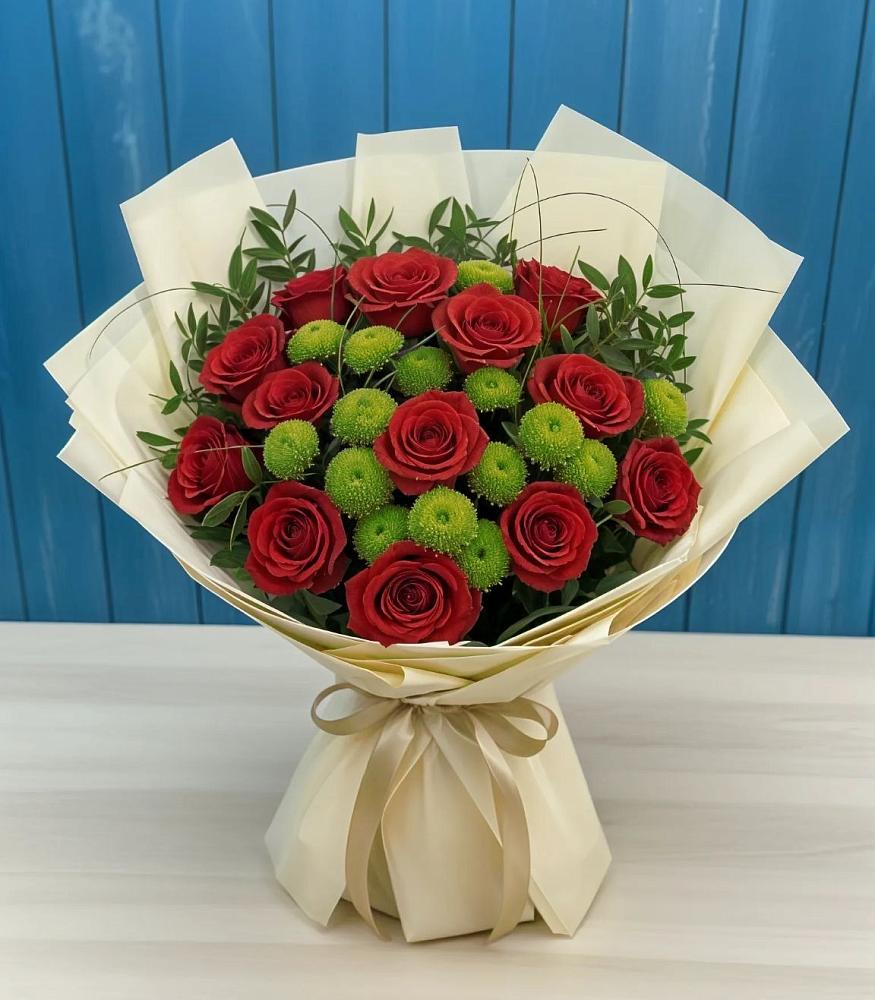 Букет цветов из: Розы и Хризантемы в Ваче